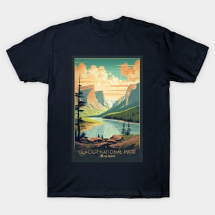 Glacier National Park Travel Poster T-Shirt